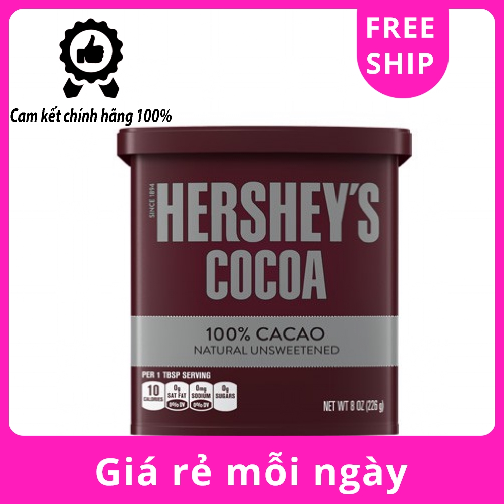 Bột Socola Nguyễn Chất Hershey's Cocoa 100% Cacao 226g