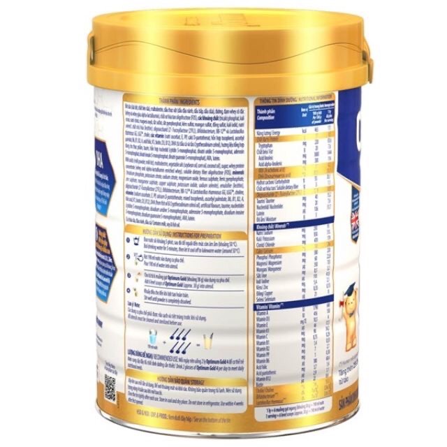 Sữa Optimum gold hộp 800g số 1,2,3,4 date dài
