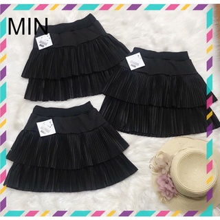 Chân váy tầng dập ly có lót quần sm18539 li mầu đen min sl