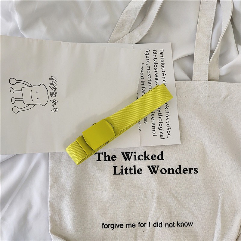 [Spot] Thắt Lưng Vải Canvas Khóa Sắt Tự Động Thời Trang Cho Học Sinh