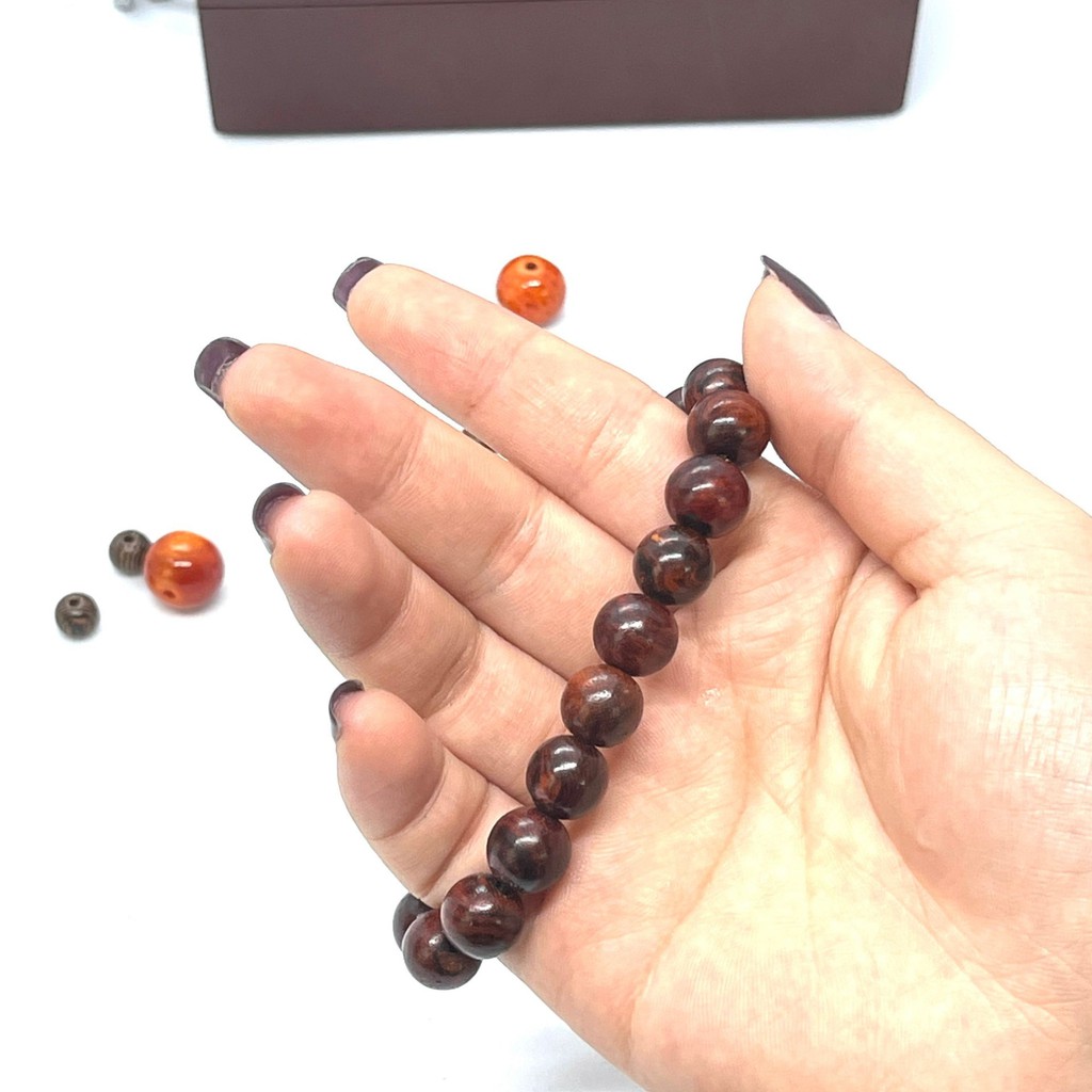 Vòng tay gỗ trắc đỏ 10 ly 💖FREE SHIP💖 SHOP MỘC NHỊ KHÊ  - chuyên các sản phẩm vòng gỗ phong thuỷ | BigBuy360 - bigbuy360.vn