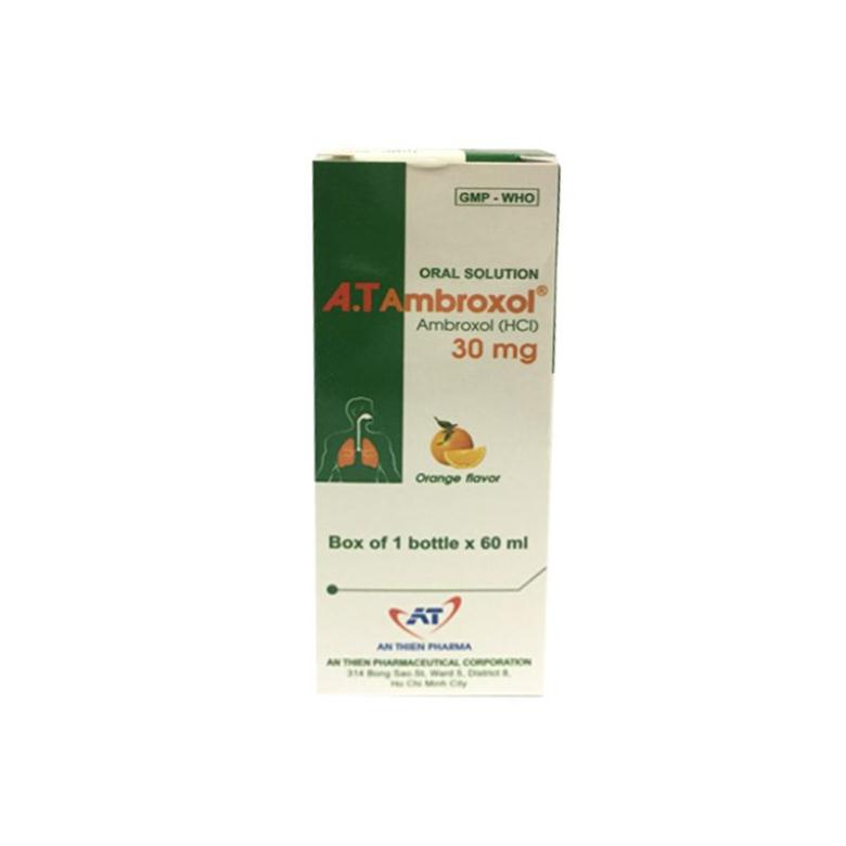 Long đờm, loãng đờm, giảm ho  AT Ambroxol 30mg - Chai 60ml