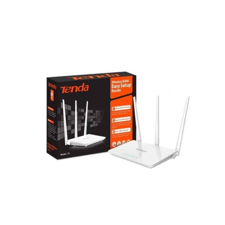 (Nhập mã ELVIPJUN16 giảm 15%)Thiết bị phát sóng WIFI 3 anten tốc độ 300M TENDA F3 (Trắng) bảo hành 36 tháng