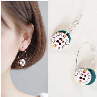 Bông tai Khuyên tai dạng vòng hình cúc áo Jesse store