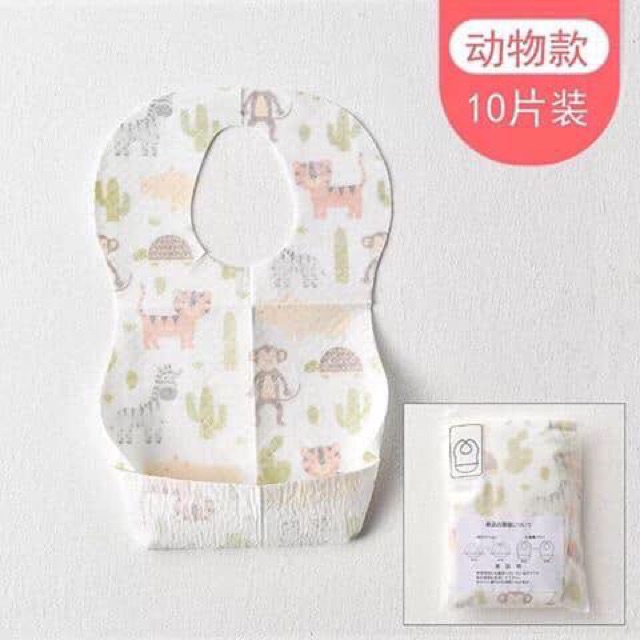 Set 10 yếm cổ giấy ăn dặm cho bé