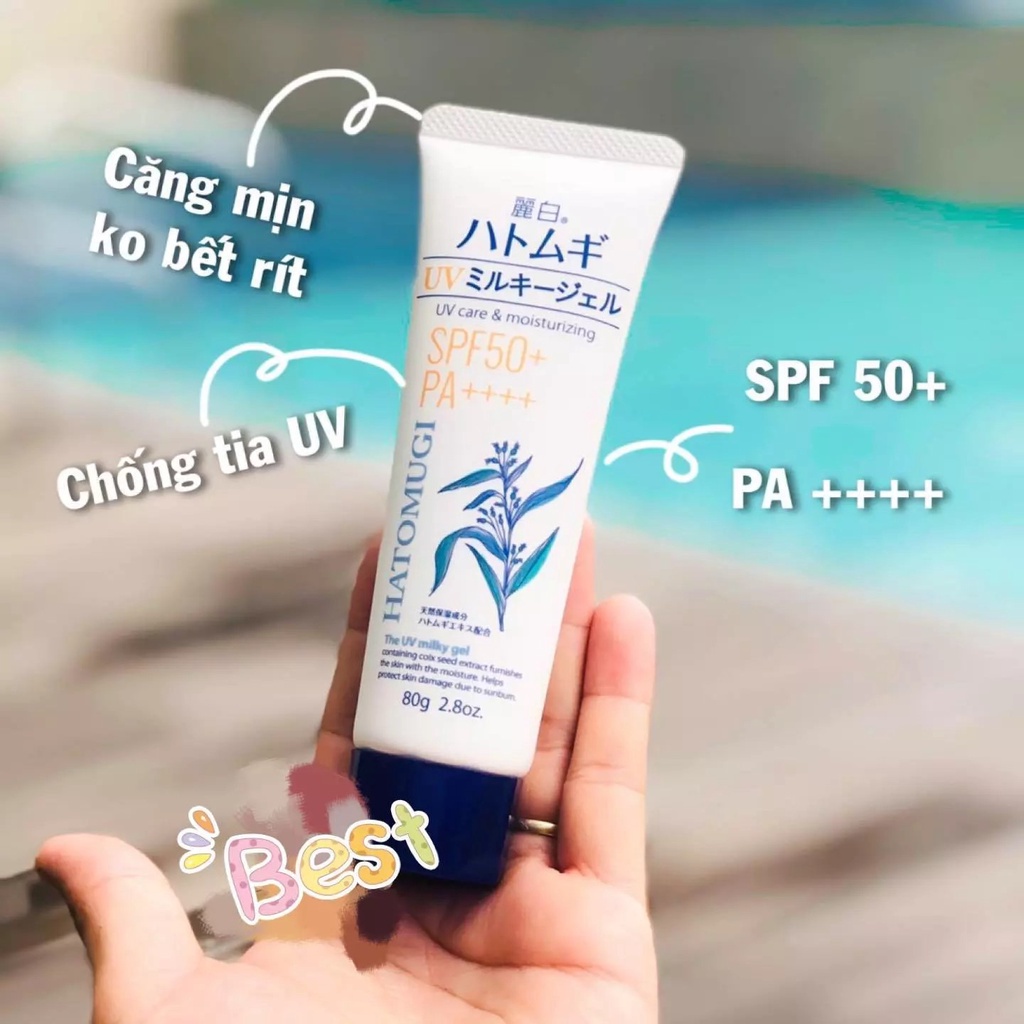 Kem chống nắng Hatomugi Nhật Bản Uv care &amp; Moisturizing Tone Up SPF50+ PA ++++