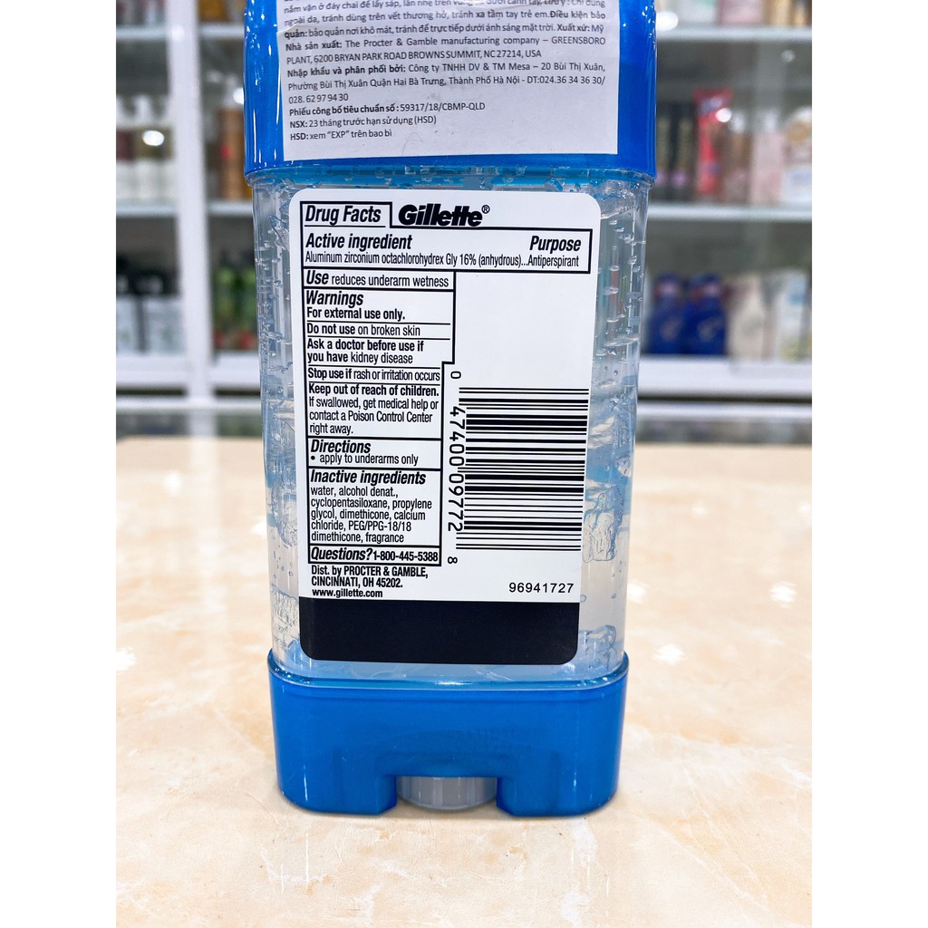 (USA 107g) Lăn khử mùi nam Gillette Clear Gel | BigBuy360 - bigbuy360.vn