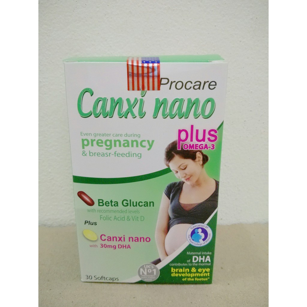 VIÊN UỐNG PROCARE CANXI NANO PREGNANCY - BỔ SUNG CANXI CHO PHỤ NỮ CHUẨN BỊ MANG - PHỤ NỮ CÓ THAI VÀ CHO CON BÚ - 30 VIÊN