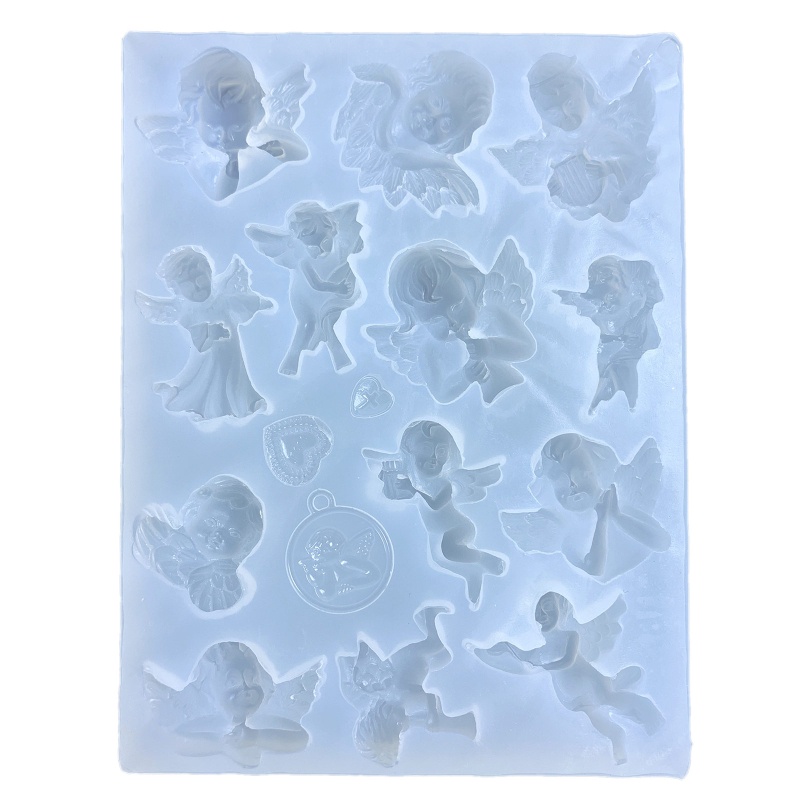 Khuôn Silicone Hình Thiên Thần Lắc Epoxy Resin Làm Đồ Thủ Công