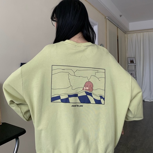 [Mã WARUN27 giảm 12k đơn 99k] Áo nỉ sweater dài tay unisex HOMIES in họa tiết Sleepy | BigBuy360 - bigbuy360.vn