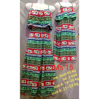 Set maxi me va be [Đầm mẹ có tay]