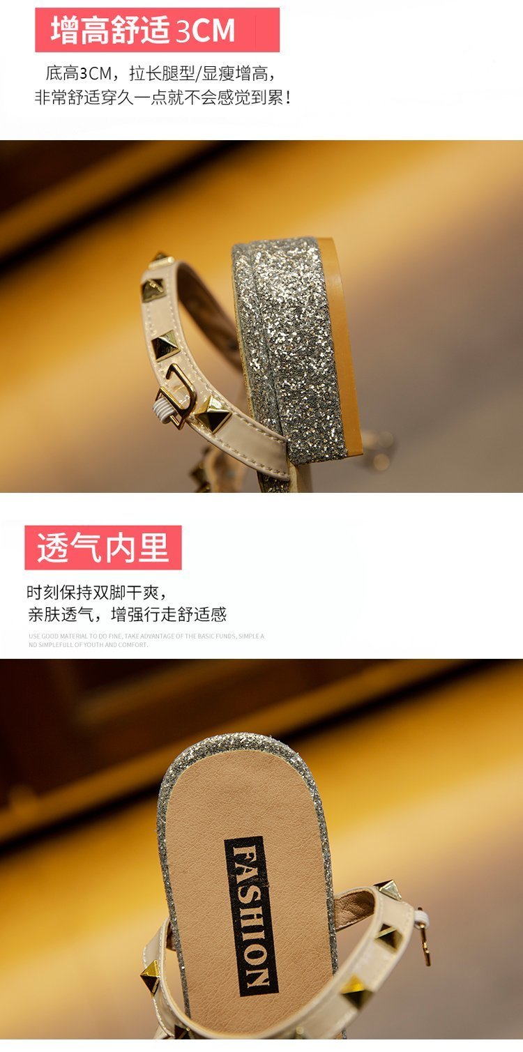 Giày Xăng Đan Gót Thấp Đính Đinh Tán Cá Tính Cho Nữ | BigBuy360 - bigbuy360.vn