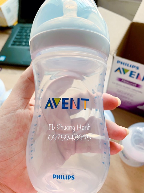 Bình sữa Avent Natural 260ml màu trắng (Giá cho 1 bình)