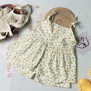 Set Quần Áo Trẻ Em Đồ Bộ 2 Dây Hoa Nhí Cho Bé Gái Size Từ 8-23kg - S30 - Babi mama