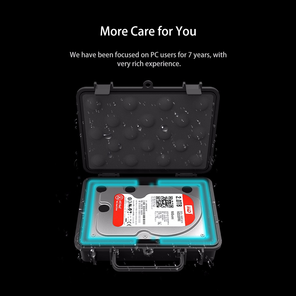 Hộp bảo vệ ổ cứng HDD ORICO 3.5 inch chống thấm nước chống sốc chống bụi thiết kế nắp chụp và khóa an toàn