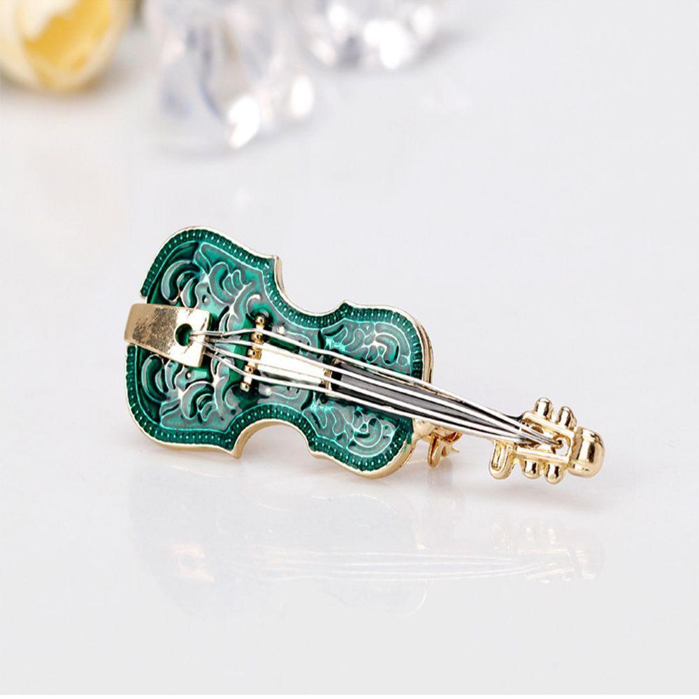 Trâm Cài Áo Hình Đàn Violin Bằng Kim Loại Màu Ngà Thời Trang Cho Nữ