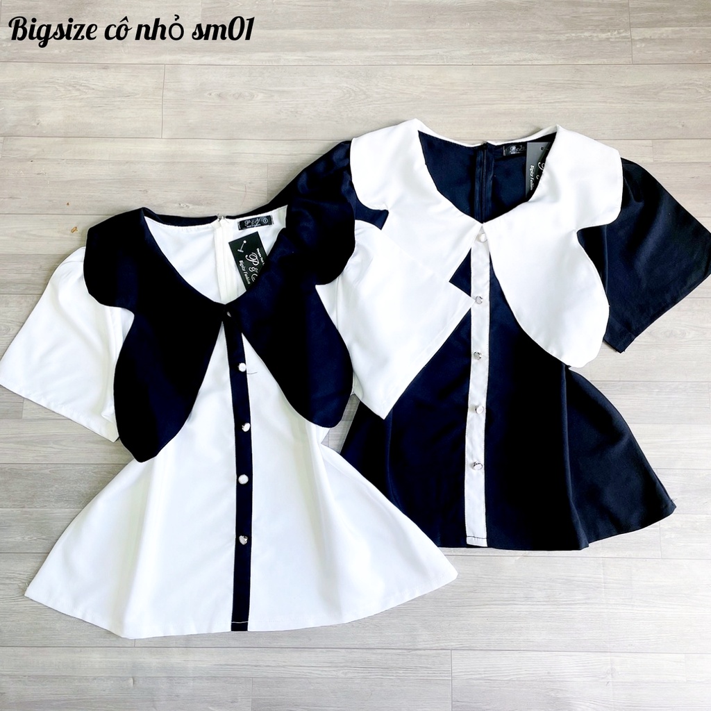 Áo Sơ Mi Kiểu Bigsize Công Sở Phom Lửng ,Đi Học ,ĐI Chơi,Đi Làm Dễ Thương MÃ SM01