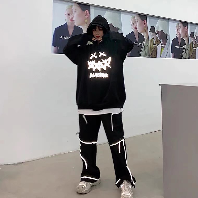 Áo hoodie dáng rộng in họa tiết hoạt họa phong cách Hàn Quốc thời trang dành cho nam và nữ cỡ M-5XL