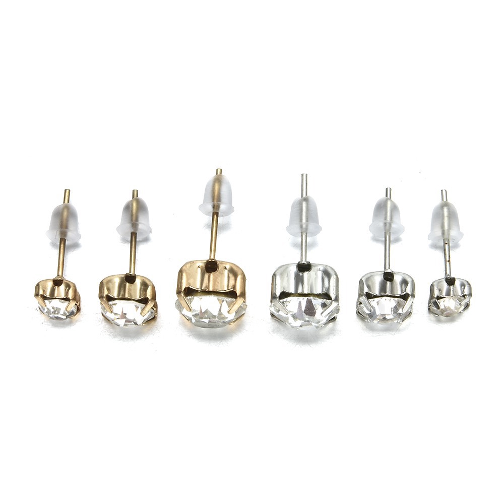 Bộ 9 đôi khuyên tai đính pha lê giả phong cách xu hướng Hàn Quốc thời trang cho nữ