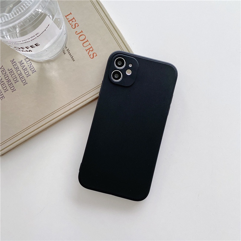 Ốp Điện Thoại Màu Đen Chống Va Đập Cho iPhone 13 11 12 SE 7 8 plus