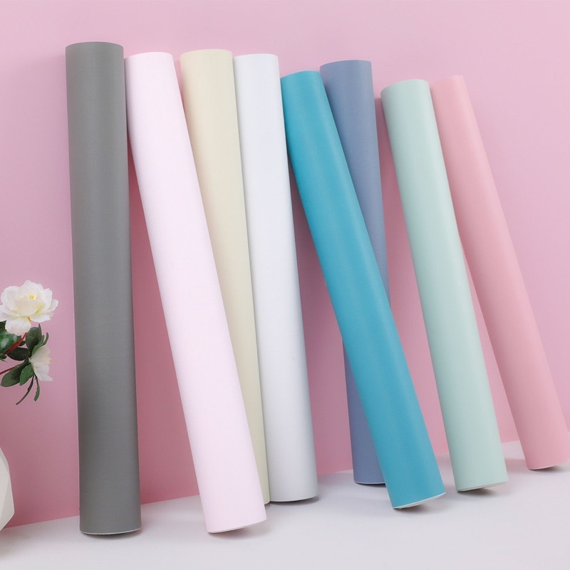 Giấy dán tường Màu Trơn , Khổ 10m rộng 45cm sẵn keo, chống thấm nước