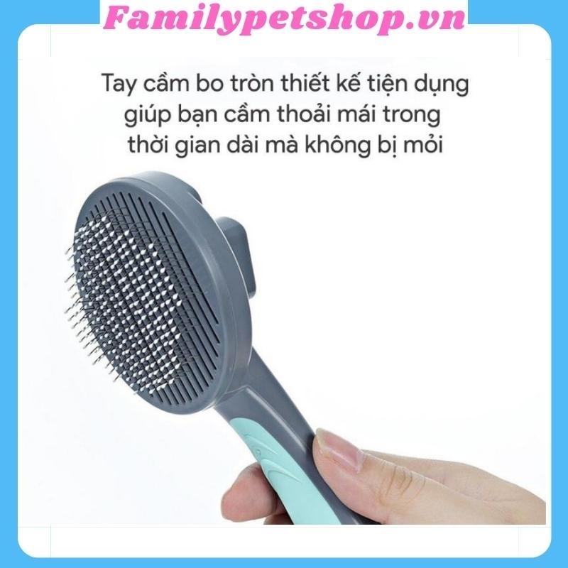 Lược chải lông cho chó mèo có nút bấm PAKEWAy chính hãng-familypetshop.vn