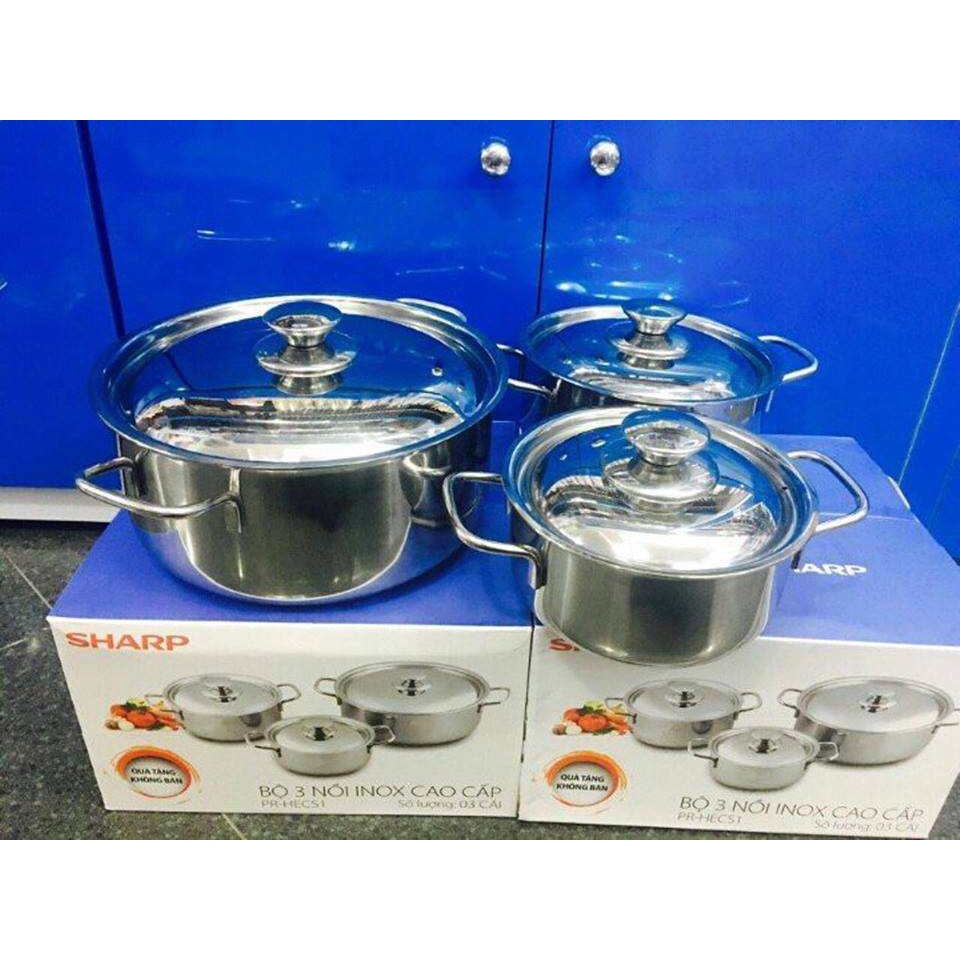 Bộ 3 Nồi SHAP INOX Cao Cấp, Dùng cho các loại bếp .