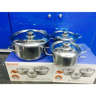Bộ 3 Nồi inox Sharp