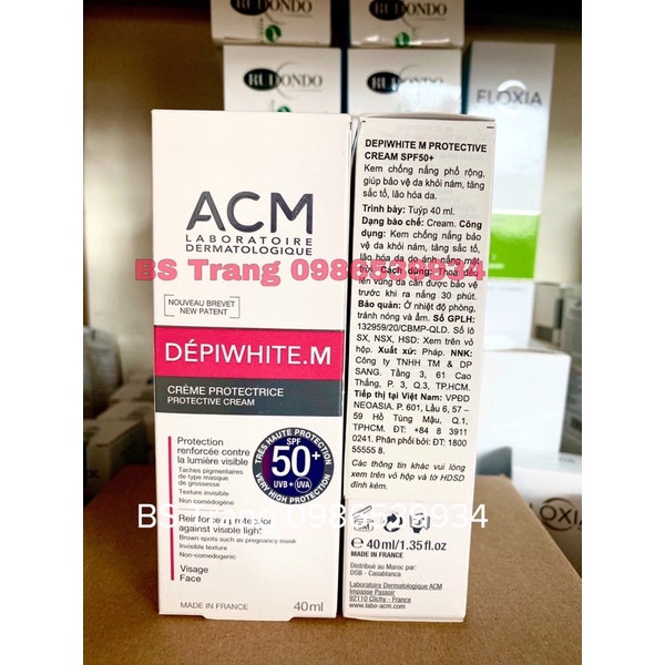 [TEM CHÍNH HÃNG] Kem chống nắng cho da có vấn đề sắc tố ACM Depiwhite M Protective SPF50+
