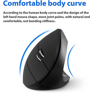 Vertical Mouse, Ergonomic Mouse Wireless, Computer Mouse with 2.4G Portable Slim Optical Cordless Mouse Silent for Laptop Optical Mouse with 6 Buttons for Laptop, MacBook