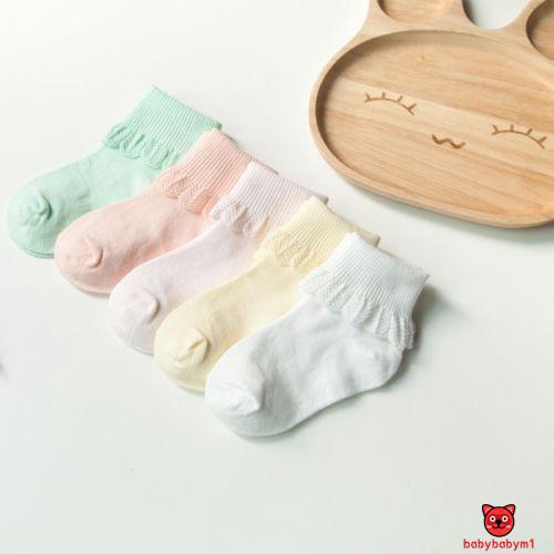 Set 5 đôi vớ cotton phối ren dễ thương dành cho bé gái