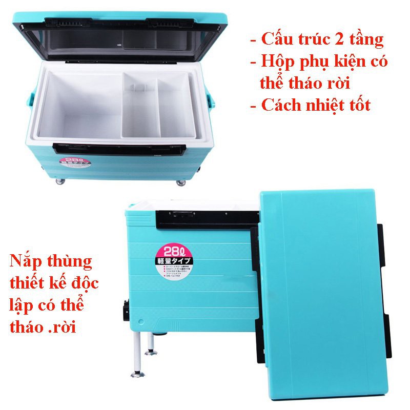 Thùng Câu Đài BENNUO A8 Thể Tích 28L thiết kế chân ghế địa hình giải quyết mọi địa hình khi đi du lịch, câu cá A8