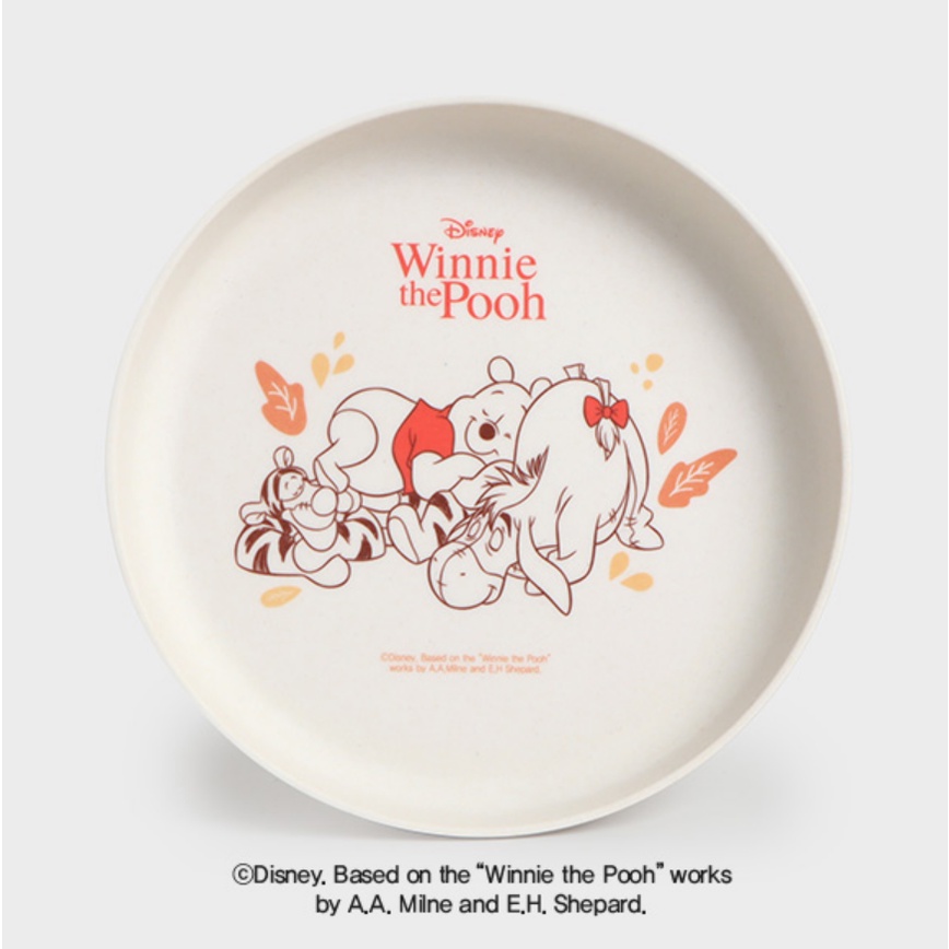 DAISO Đĩa Gỗ Hình Gấu Pooh 17cm Phong Cách Hàn Quốc