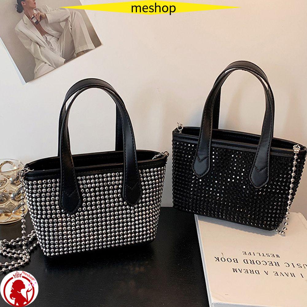 Túi Xách Đính Đá Phối Dây Xích Đeo Vai Thời Trang Cho Nữ