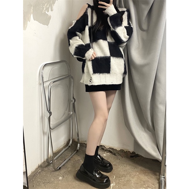 Áo len nữ dài tay cổ tròn thời trang Hàn