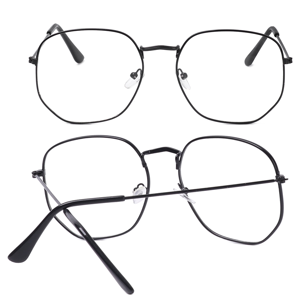 YVETTE Portable Vintage Vision Care Oversized Spectacles Metal Glasses