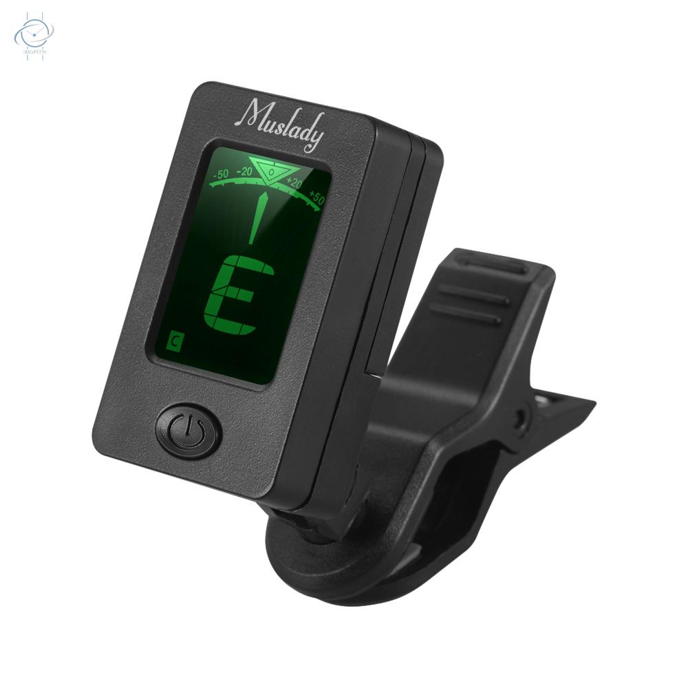 ♫Muslady Multifunctional Clip-On Tuner LCD Display for Chromatic/Guitar/Bass/Violin/Ukulele