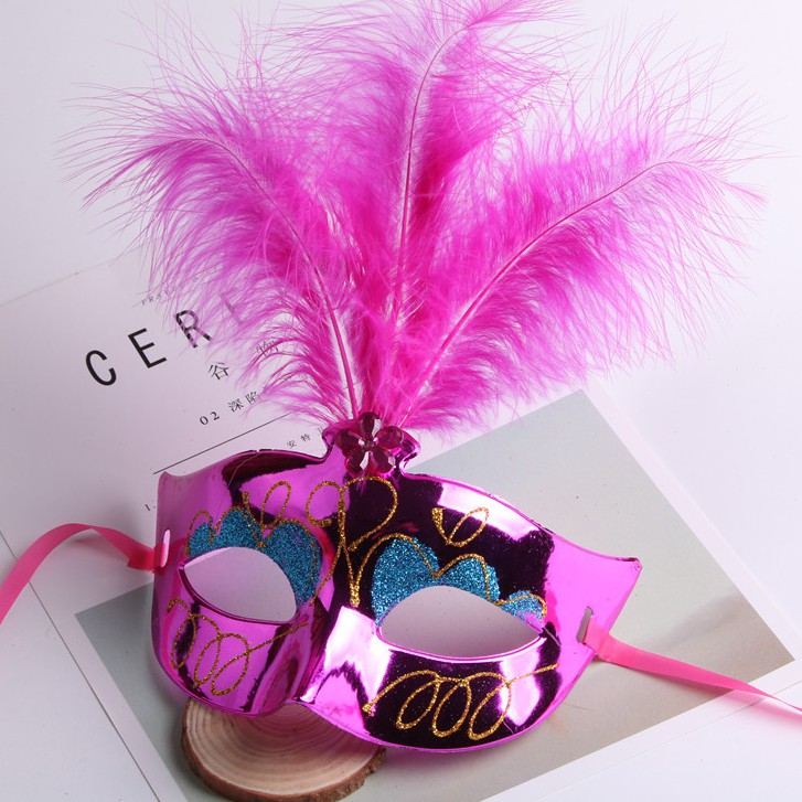 Mặt nạ lông vũ nửa mặt hóa trang cho nam và nữ-Mặt nạ hóa trang halloween,lẽ hội, bữa tiệc