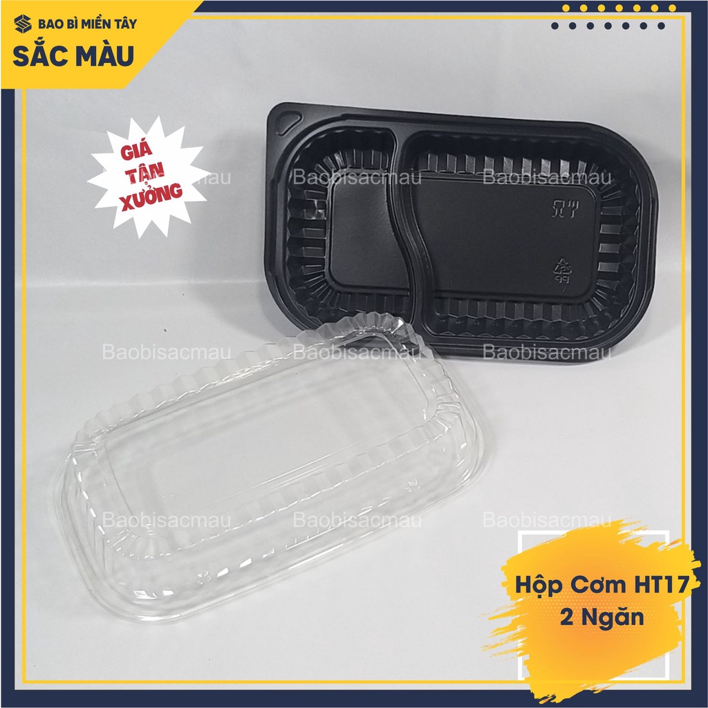 SET 50 Hộp nhựa đế đen 1 ngăn, hộp 2 ngăn HT17