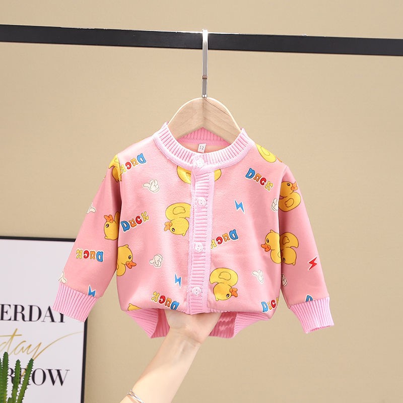 Áo Khoác Cardigan Dệt Kim Thời Trang Xuân Thu Cho Bé