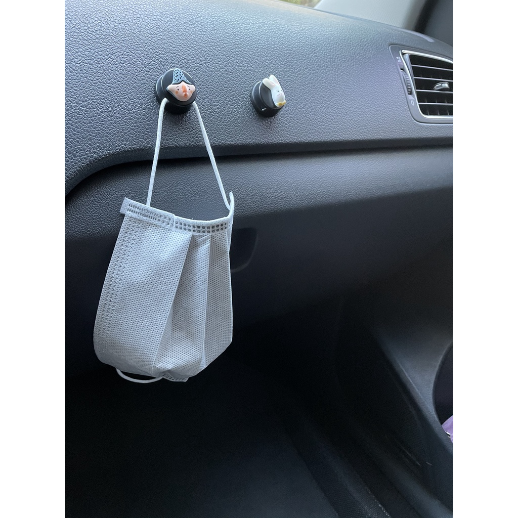 Móc treo đồ  nhỏ gọn kiểu dáng động vật hoạt hình sáng tạo dễ thương gắn sau ô tô, gắn bàn làm việc, bàn học, nhà tắm