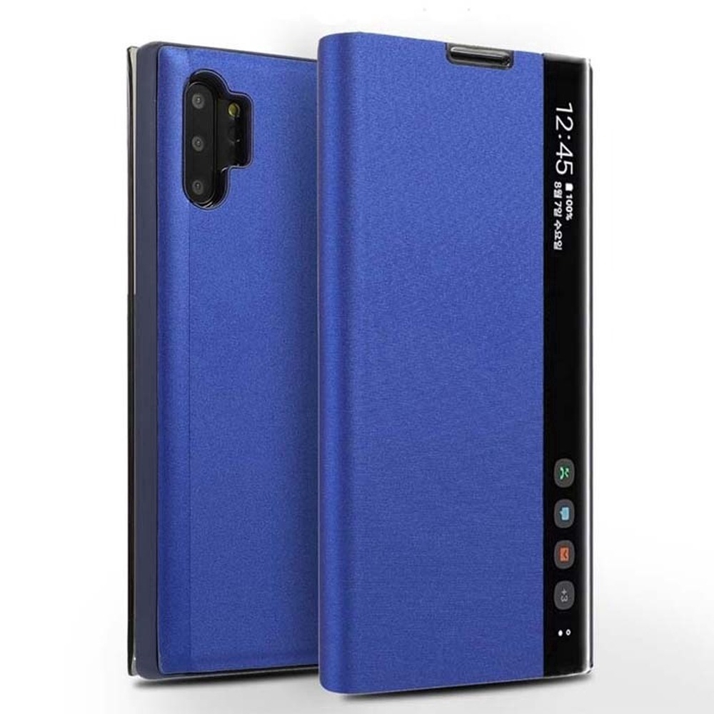 Topewon Bao da nắp gập tráng gương trong suốt thông minh cho Samsung S9 S10 S20 Plus Ultra Cover