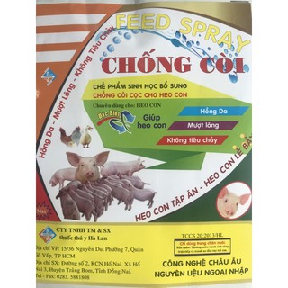 feed spray chống coi heo ( chế phẩm sinh học bổ sung , chống còi cọc cho heo con ) chuyên dùng cho heo con giúp hồng da