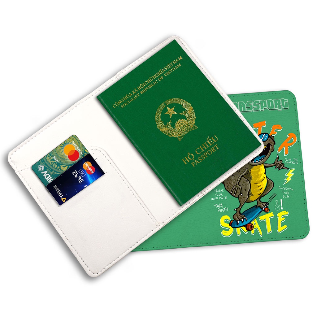 Bao Da Hộ Chiếu - Ví Đựng Passport Du Lịch  Monter Skate - For Kids - Dinosaur - PPT194 STORMBREAKER