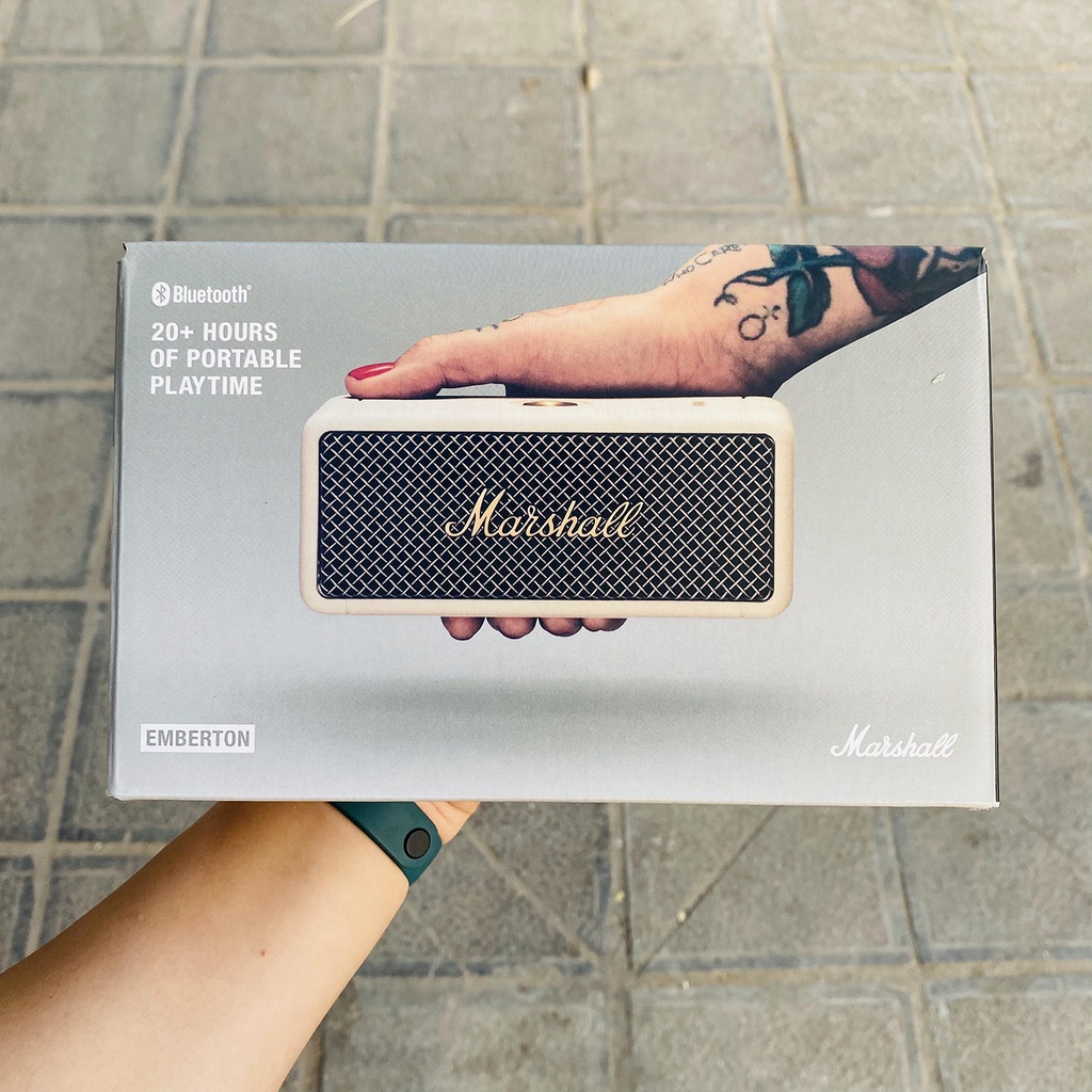 Loa Bluetooth Marshall Emberton công suất 20W đủ 3 màu đen trắng xanh - Hàng Fullbox New 100% lỗi 1 đổi 1