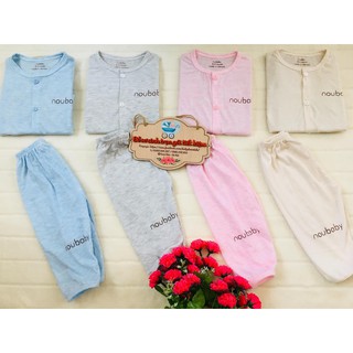 Bộ noubaby dài tay cúc giữa cotton