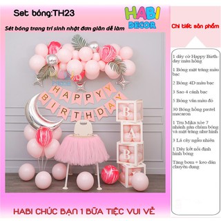 Combo set trang trí sinh nhật, thôi nôi, happy birthday cho bé trai, gái nhiều mẫu đầy đủ phụ kiện TH02