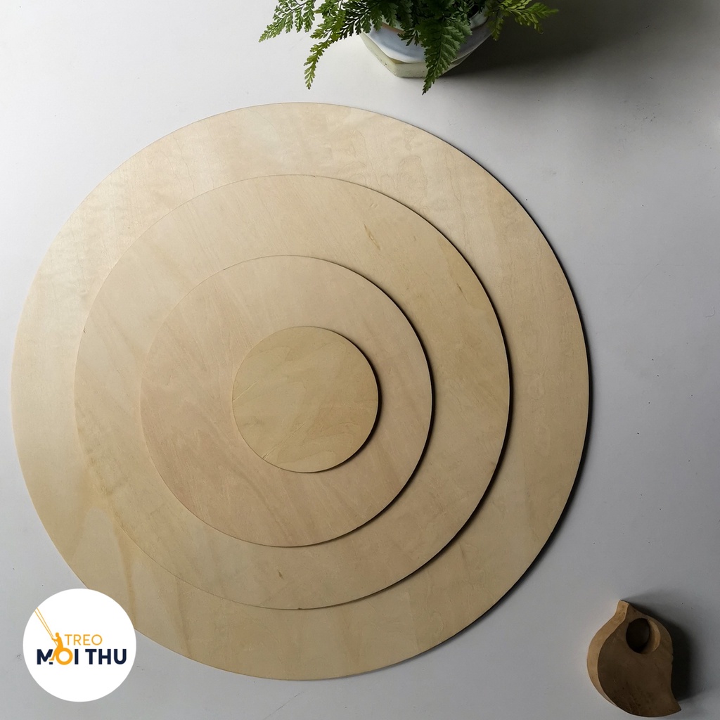 Miếng Gỗ Hình Tròn - Đủ Kích Thước - Trang Trí, Decor Nhà Cửa, DIY - Gỗ đoạn nhập khẩu - Treo Mọi Thứ