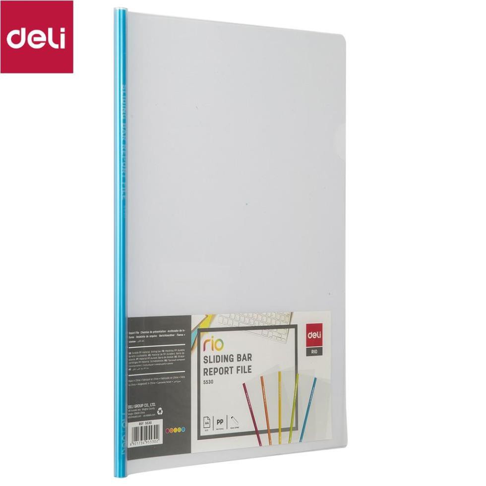 File rút gáy A4 10mm Deli, Xanh dương/Xanh lá/Đỏ/Vàng - 2 chiếc - E5530 [Deli]