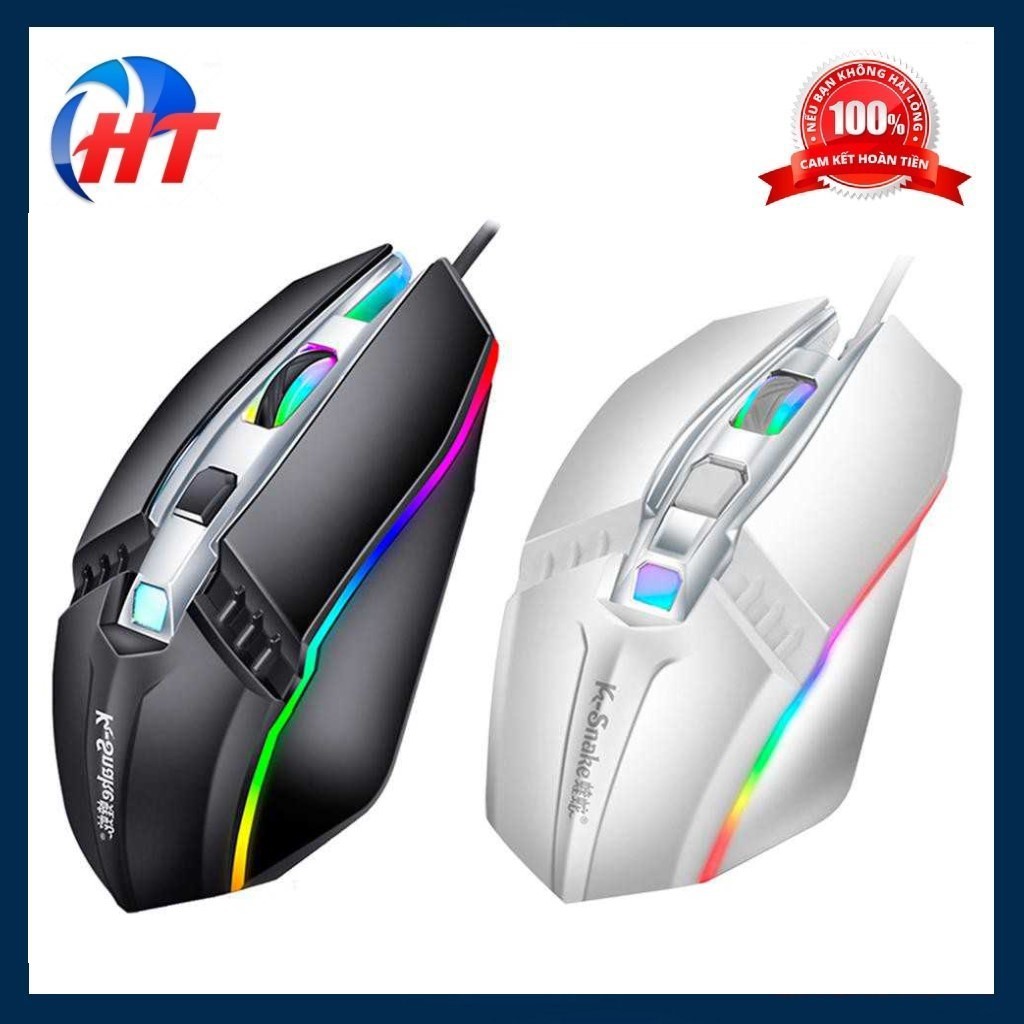 Chuột Game K-SNAKE M5 Đèn led RGB màu tự thay đổi.